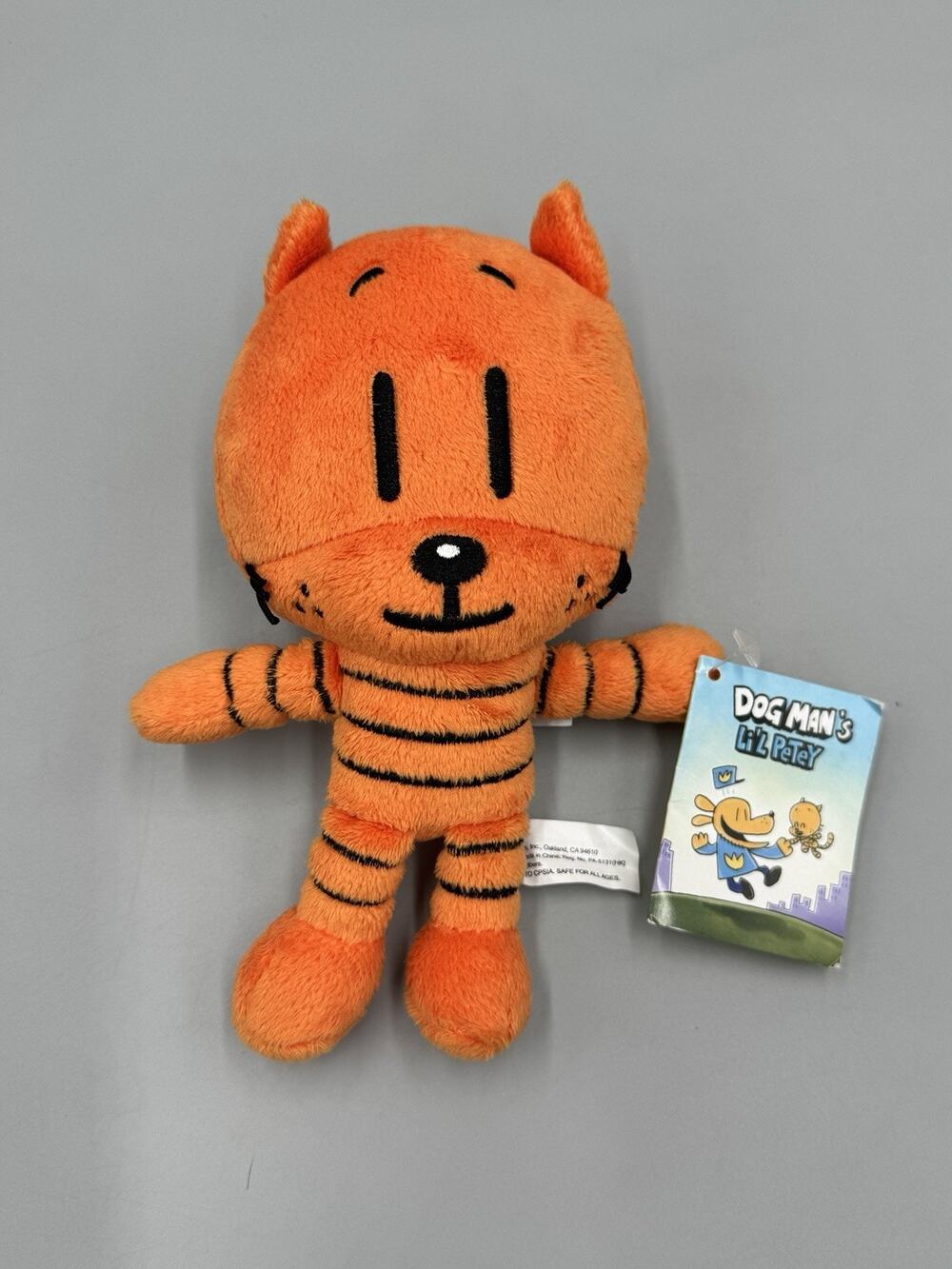 MerryMakers Petey Cat Plush Dav Pilkeys Dog Man 7” Orange Striped Stuffed Animal